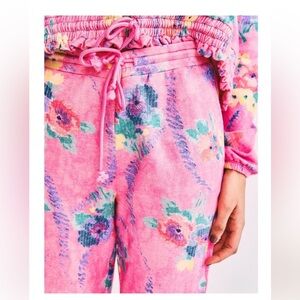 LoveShackFancy x Beach Riot Collab sweat lounge Pants Floral Hibiscus Medium